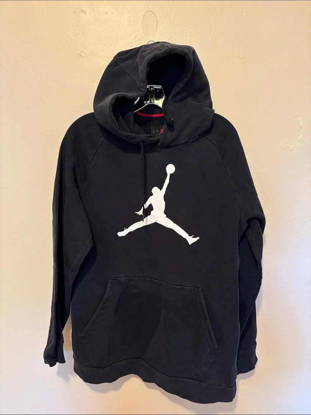 Jordan Men's Black Hoodie with White Jumpman Logo